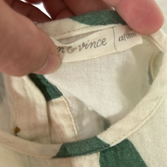 HTF fin & vince pear cotton romper 12-18 mo - Picture 4 of 5